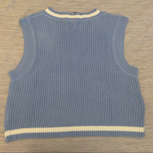 Brand New H&M Ribbed Sweater Vest Light Blue- Size M - Picture 3 of 6